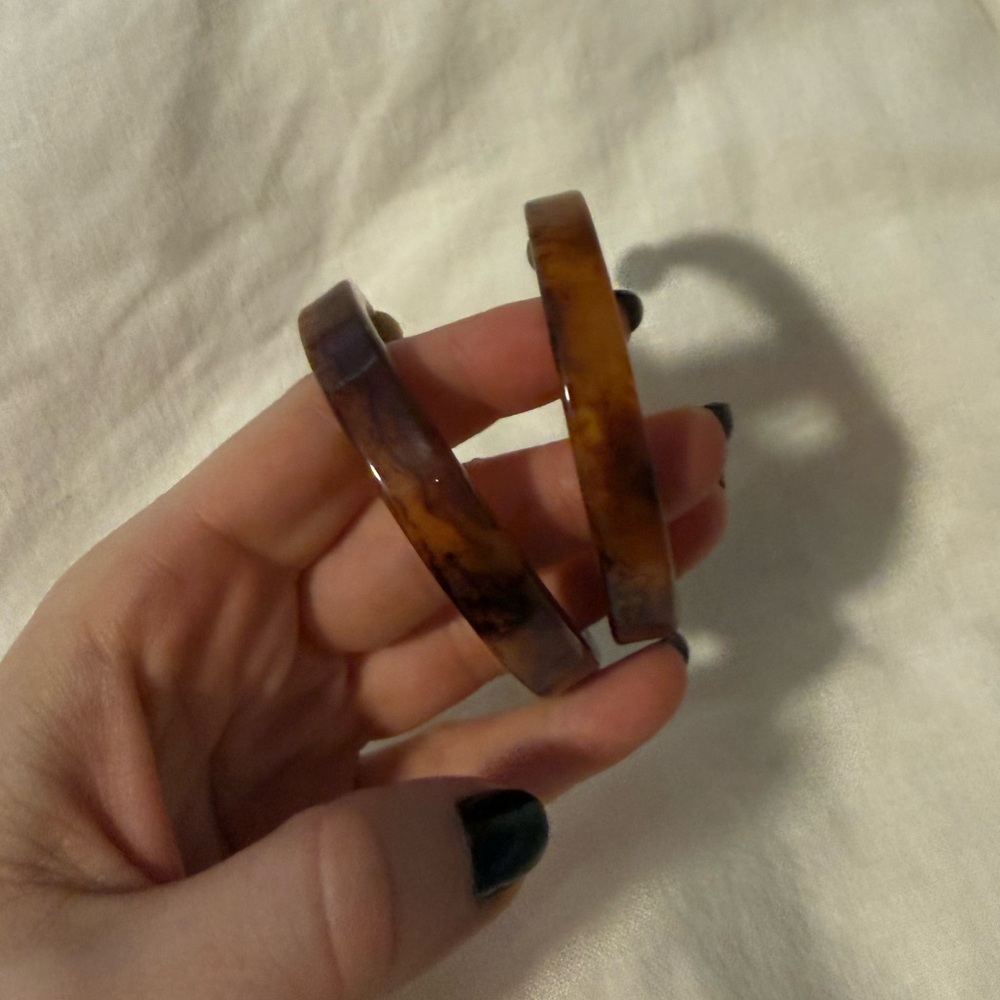 Large tortoiseshell hoop earrings